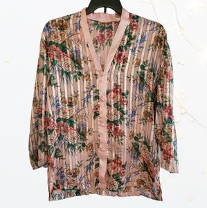 Victoria's Secret Vintage Gold Label Sleep Button Up Shirt Medium